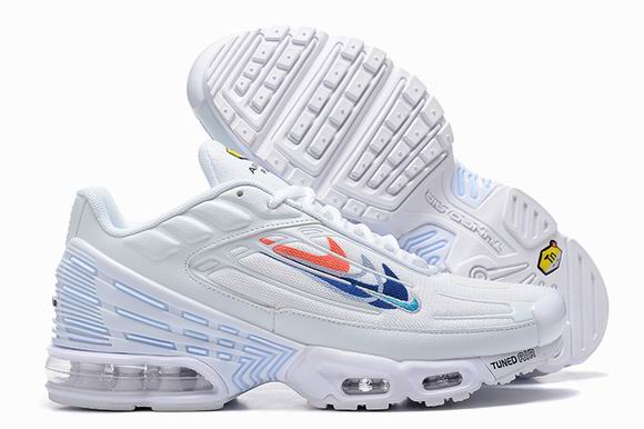 Cheap Nike Air Max Plus 3 White Men's Shoes Tuned TN 3 Blue Red 4 Swoosh-70